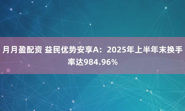 月月盈配资 益民优势安享A：2025年上半年末换手率达984.96%